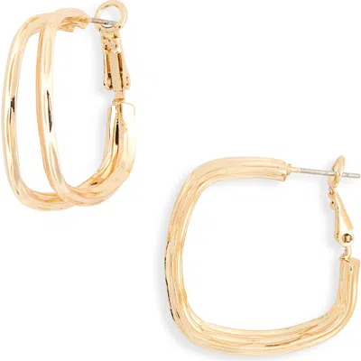 Nordstrom Rack Square Double Hoop Earrings In Transparent