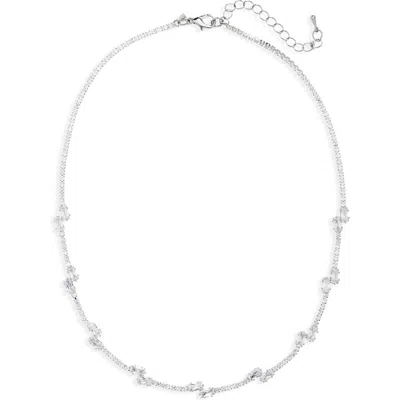 Nordstrom Rack Staggered Rhinestone Necklace In Metallic