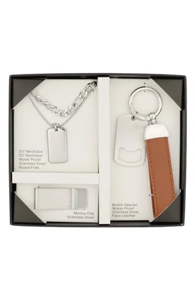 Nordstrom Rack Stainless Steel 4-piece Jewelry Set In Metallic