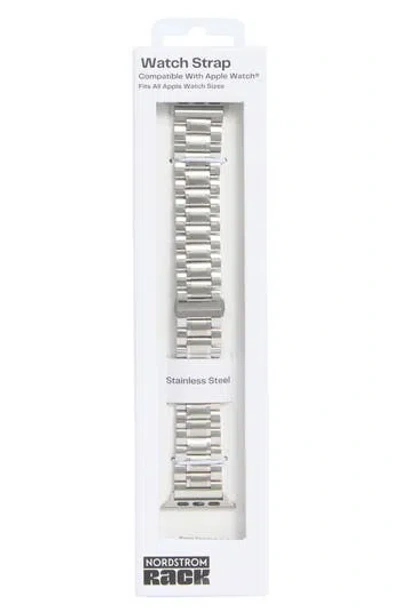 Nordstrom Rack Stainless Steel Apple Watch® Watchband In Metallic