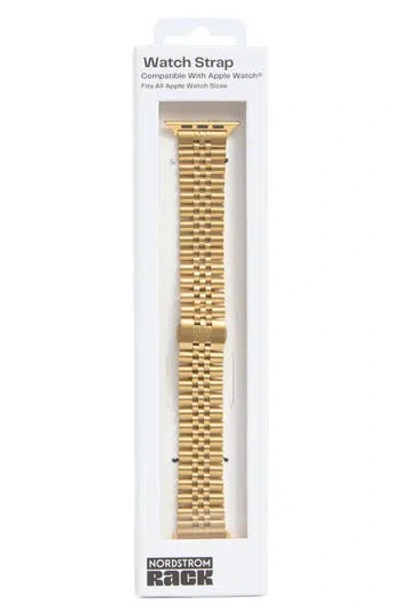 Nordstrom Rack Stainless Steel Bracelet Apple Watch® Watchband In Gold