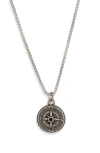 Nordstrom Rack Stainless Steel Compass Pendant Necklace In Stainless