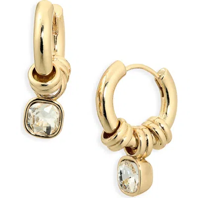 Nordstrom Rack Statement Cubic Zirconia Drop Huggie Hoop Earrings In Gold