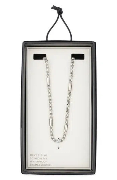 Nordstrom Rack Station Chain Stainless Steel Necklace In Silver