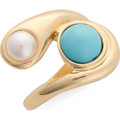 Nordstrom Rack Stone & Faux Pearl Ring