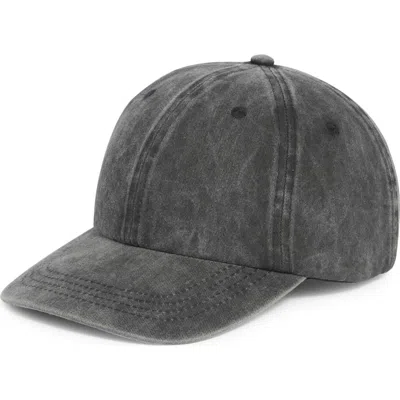 Nordstrom Rack Stonewash Cotton Dad Cap In Black