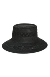 Nordstrom Rack Straw Latern Hat In Black