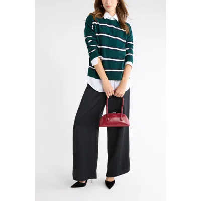 Nordstrom Rack Stripe Crewneck Sweater In Green