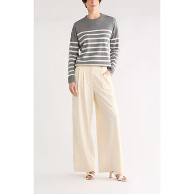 Nordstrom Rack Stripe Crewneck Sweater In Gray
