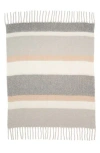 Nordstrom Rack Stripe Fringe Throw Blanket In Grey Vapor Multi