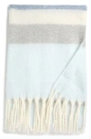 Nordstrom Rack Stripe Fringe Throw Blanket In Ivory Marshmallow Multi