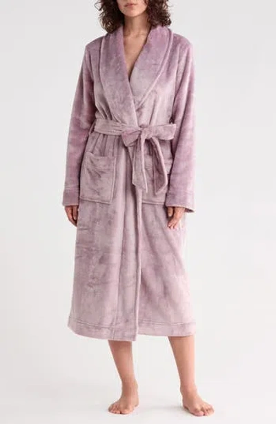 Nordstrom Rack Stripe Plush Midi Robe In Animal Print