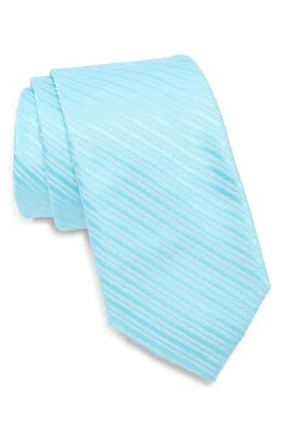 Nordstrom Rack Stripe Rib Satin Tie In Green