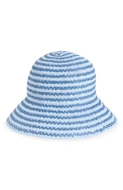 Nordstrom Rack Stripe Straw Bucket Hat In Blue