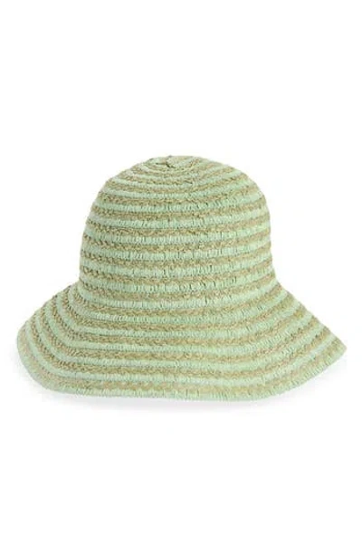 Nordstrom Rack Stripe Straw Bucket Hat In Green