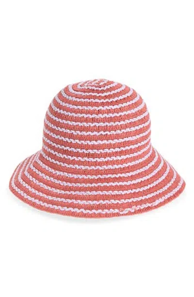 Nordstrom Rack Stripe Straw Bucket Hat In Pink