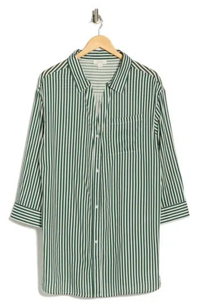 Nordstrom Rack Striped Long Sleeve Cover-up Shirtdress