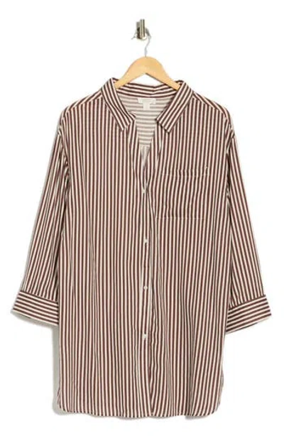Nordstrom Rack Striped Long Sleeve Cover-up Shirtdress