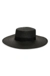 Nordstrom Rack Structured Boater Hat In Black