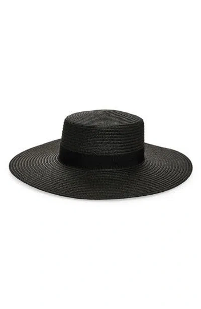 Nordstrom Rack Structured Boater Hat In Black