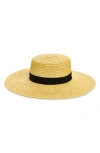 Nordstrom Rack Structured Boater Hat In Brown