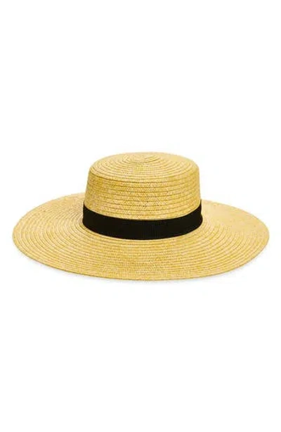Nordstrom Rack Structured Boater Hat In Brown