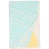 Nordstrom Rack Sunrise Stripe Fringed Cotton Terry Cloth Beach Towel In Blue Aqua