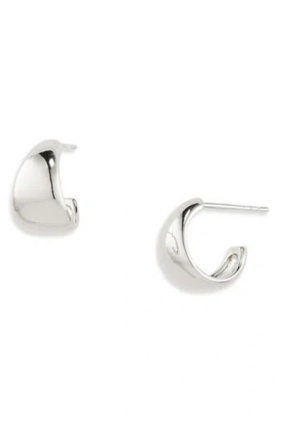 Nordstrom Rack Tapered Chubby Hoop Earrings In Silver