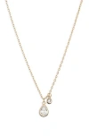 Nordstrom Rack Teardrop Cubic Zirconia Pendant Necklace In Gold