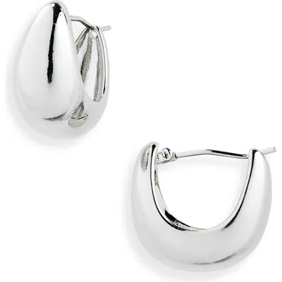 Nordstrom Rack Teardrop Hoop Earrings In Silver