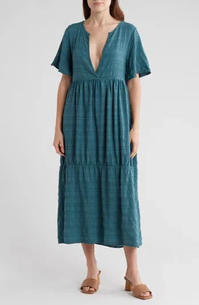 Nordstrom Rack Texture Flowy Maxi Dress In Teal Hydro