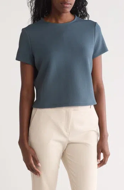 Nordstrom Rack Textured Boxy Crop T-shirt In Blue