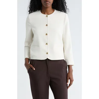 Nordstrom Rack Textured Collarless Jacket In White