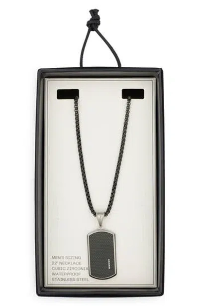 Nordstrom Rack Textured Dog Tag Pendant Necklace