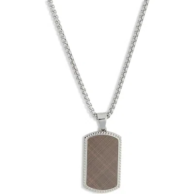 Nordstrom Rack Textured Dog Tag Pendant Necklace In Silver