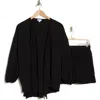 Nordstrom Rack Textured Flowy Cover-up Beach Set In Black