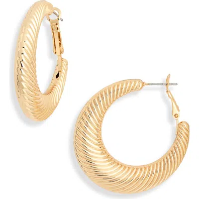 Nordstrom Rack Textured Hoop Earrings In Orange