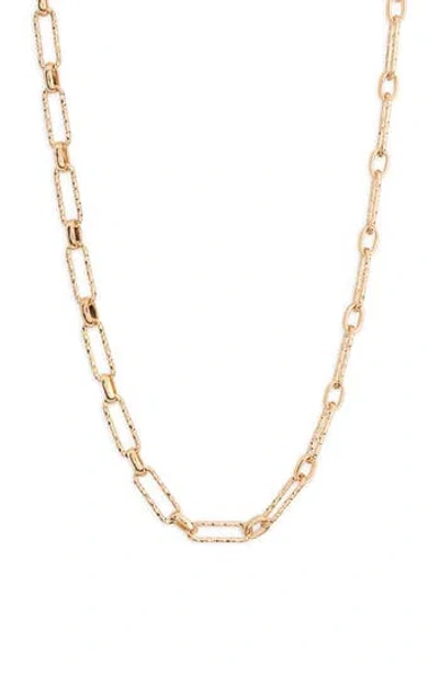 Nordstrom Rack Textured Paperclip Chain Necklace In Gold
