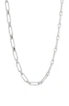 Nordstrom Rack Textured Paperclip Chain Necklace In Silver