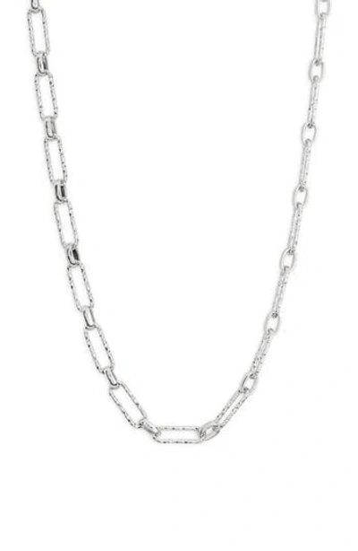 Nordstrom Rack Textured Paperclip Chain Necklace In Silver