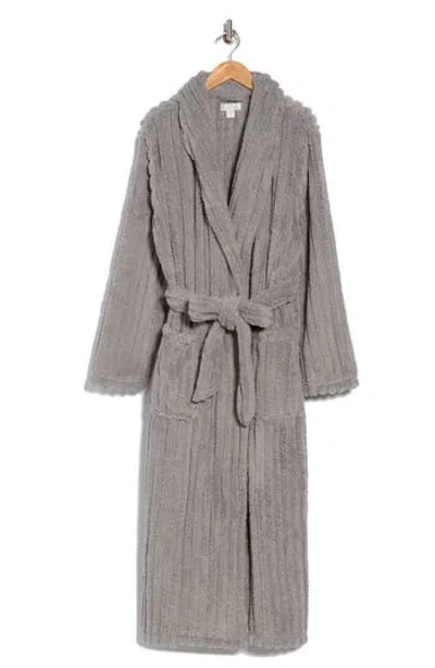 Nordstrom Rack Textured Plush Fleece Robe In Gray