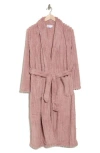 Nordstrom Rack Textured Plush Fleece Robe In Pink Timber