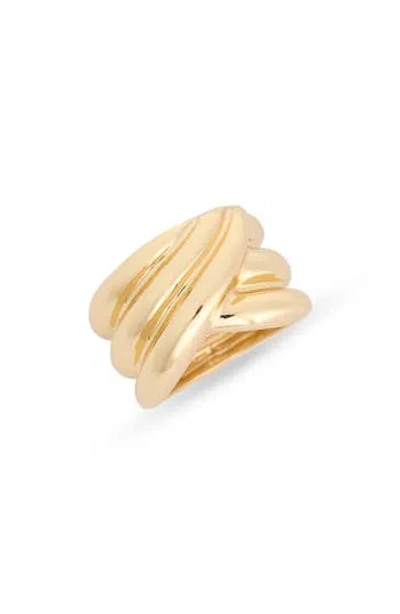 Nordstrom Rack Textured Saddle Ring In Gold
