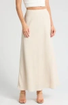 Nordstrom Rack Textured Satin Bias Maxi Skirt In Beige Rainy Day