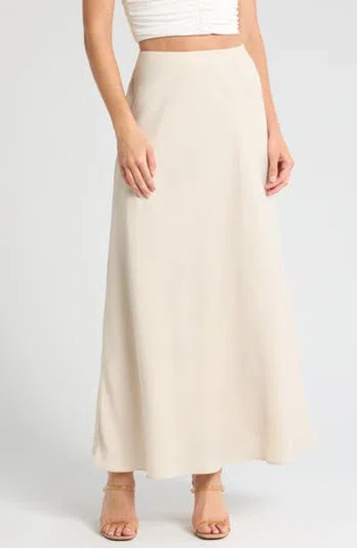 Nordstrom Rack Textured Satin Bias Maxi Skirt In Beige Rainy Day