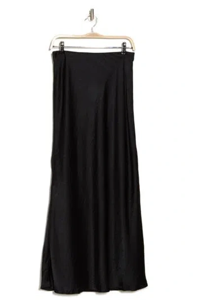 Nordstrom Rack Textured Satin Bias Maxi Skirt In Black