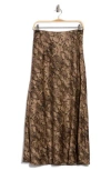Nordstrom Rack Textured Satin Bias Maxi Skirt In Brown