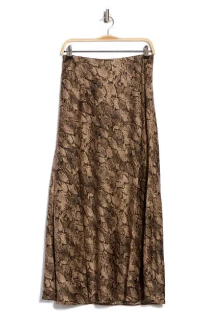 Nordstrom Rack Textured Satin Bias Maxi Skirt In Brown