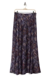Nordstrom Rack Textured Satin Bias Maxi Skirt In Purple Night Brush Wash