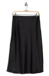 Nordstrom Rack Textured Satin Midi Skirt In Black
